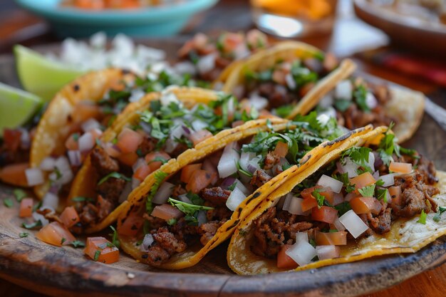 Foto autentici tacos messicani piccanti e deliziosi