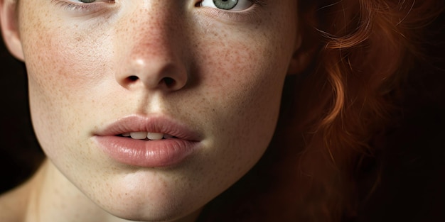 Photo authentic nordic beauty with freckles