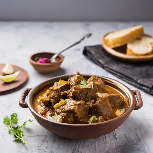 Photo authentic rogan josh indian curry with rich spices and tender meatauthentic rogan josh indian curry with rich spices and tender meat