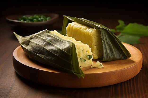 Authentic tamales de rajas with roasted poblano peppers and cheese