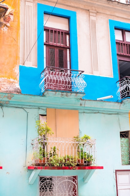 Authentic view of old abandoned house in Havana