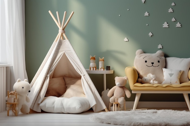 Authentic white baby bedroom featuring a window and a cozy cradle