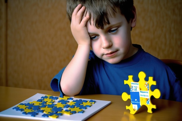 Foto autismo bambino autistico disturbi dell'apprendimento bisogni speciali neurodiversità sviluppo infantile