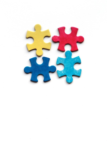 Photo autism awareness day world autism day frame with puzzle pieces copyspace banner wallpaper background for flyer poster design element health care awareness campaign for autism