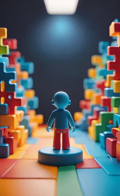 autism day figure 3D boy character