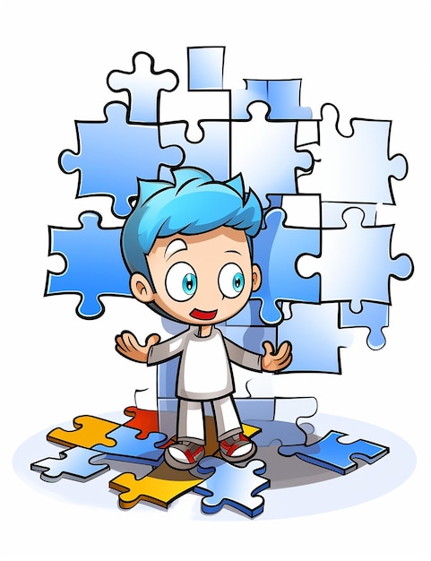 Foto solvente di puzzle per la giornata dell'autismo