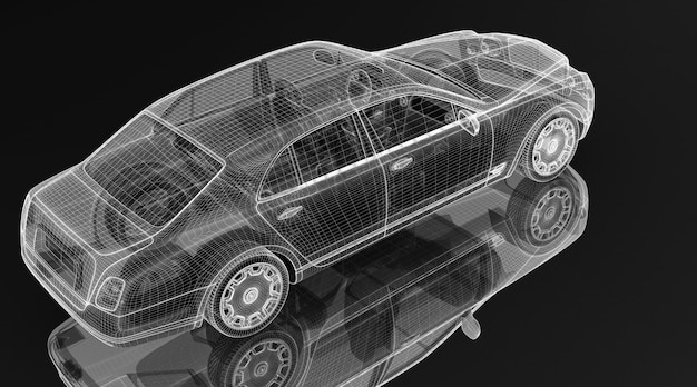 Auto 3D-model carrosseriestructuur