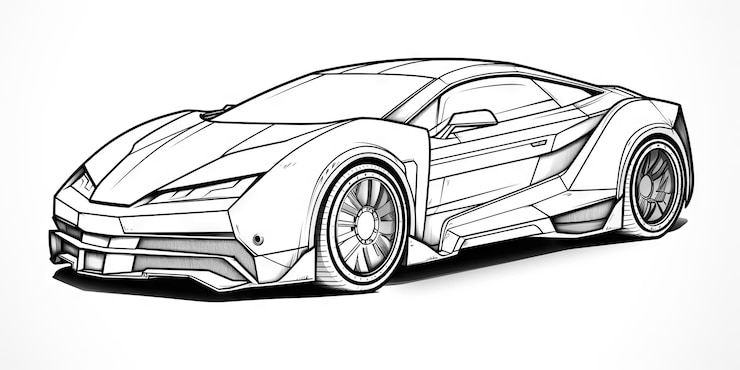 Foto auto kleurboek doodle auto voertuig illustratie futuristisch