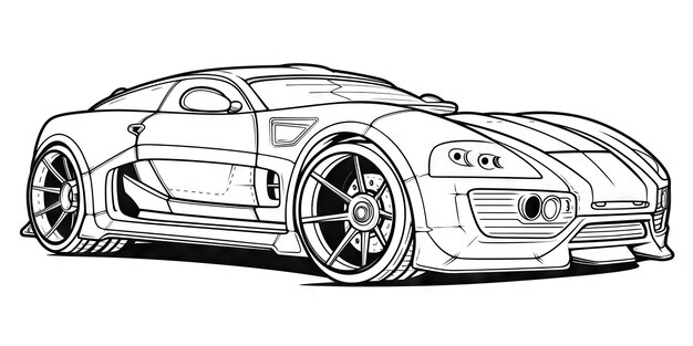 Foto auto kleurboek doodle auto voertuig illustratie futuristisch