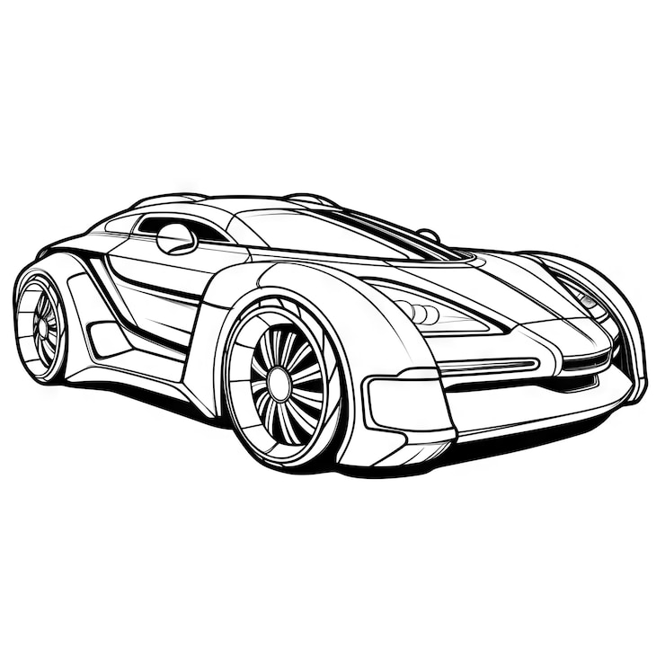 Foto auto kleurboek doodle auto voertuig illustratie futuristisch