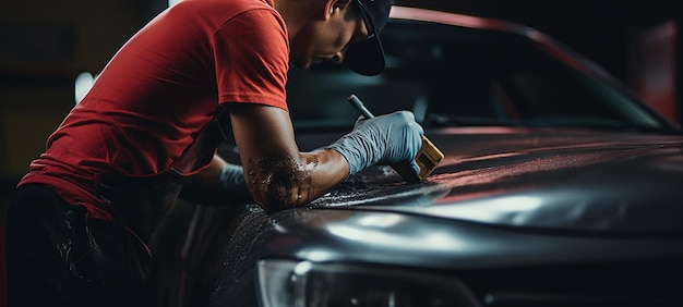 Auto Mechanic Buffing Car Autobody Car Repair