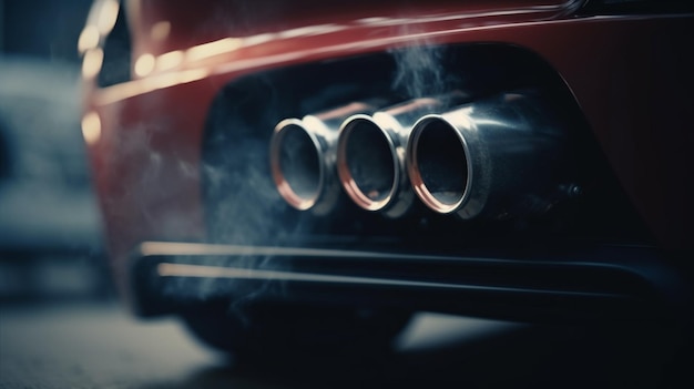 Auto met rook Luchtverontreiniging Generatieve Ai