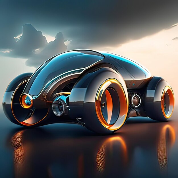 Auto met super futuristisch ontwerpconcept Generatieve AI