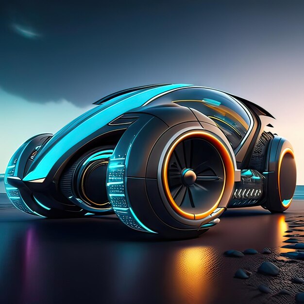 Auto met super futuristisch ontwerpconcept Generatieve AI