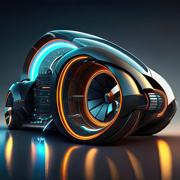 Auto met super futuristisch ontwerpconcept Generatieve AI