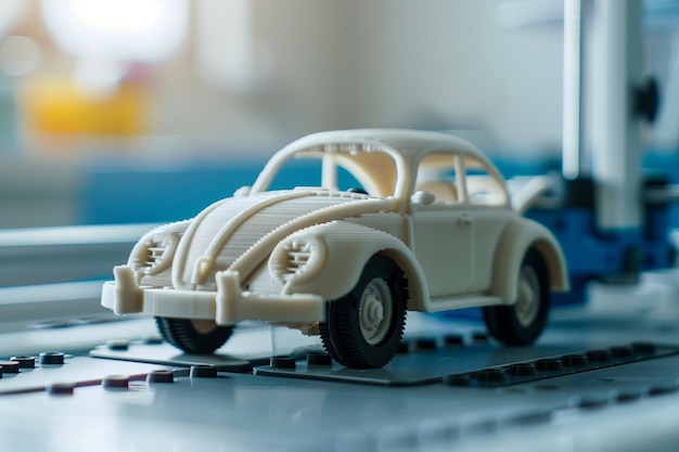 Foto auto model gedrukt op een 3d-printer