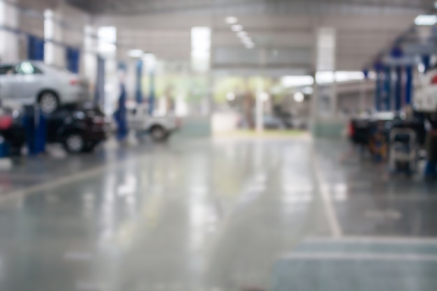 Auto repair service station blurred background