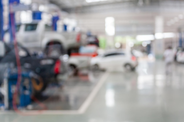 Auto service center auto reparatie werkplaats wazig achtergrond