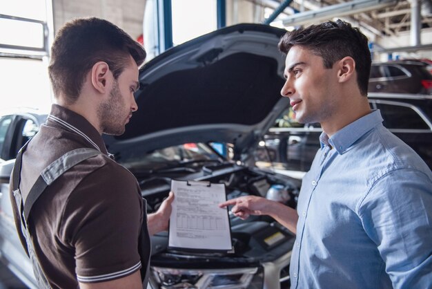 At the auto service