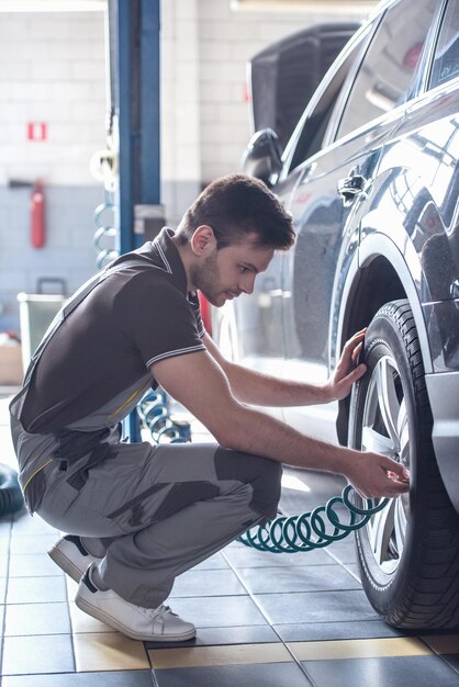 at the auto service