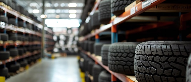 Auto tire storage warehouse with industrial racks