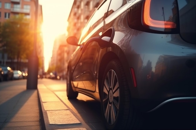 Autobatterijtechnologie macht stad elektrische energie vervoer auto elektriciteit Generatieve AI