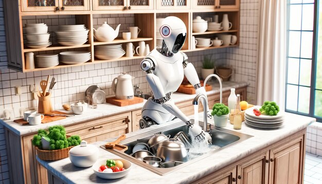 Automated efficiency a robots precision in dishwashing tasks