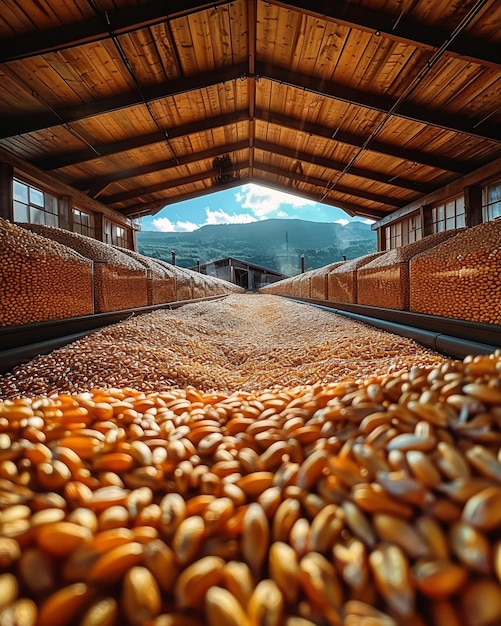 Photo automated grain storage facility using background
