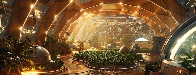 Automated Martian Farming AIControlled Dome Cultivates Crops for Colony Sustainability