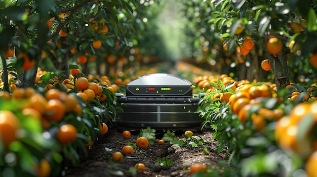 Automated Orchard Robot Pruning Trees Wallpaper