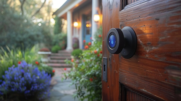 Photo an automated smart lock allowing keyless entry background