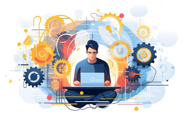 Photo automated testing abstract concept vector illustration