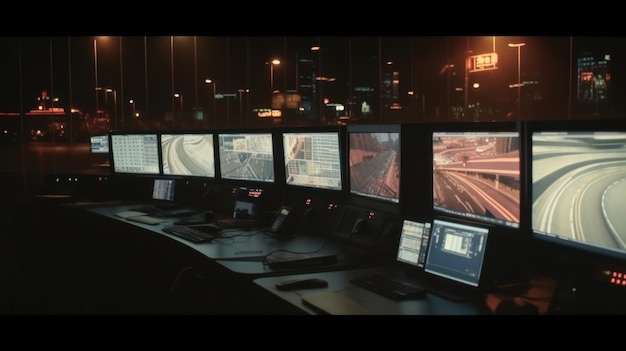 Photo the automated traffic control system of a city being hacked