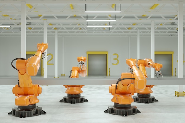 Automatic assembly line in a factory