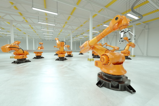 Automatic assembly line in a factory