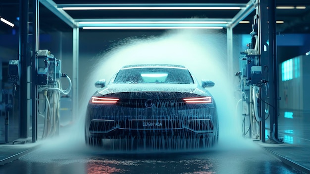 Automatic Car Wash Machine in Action