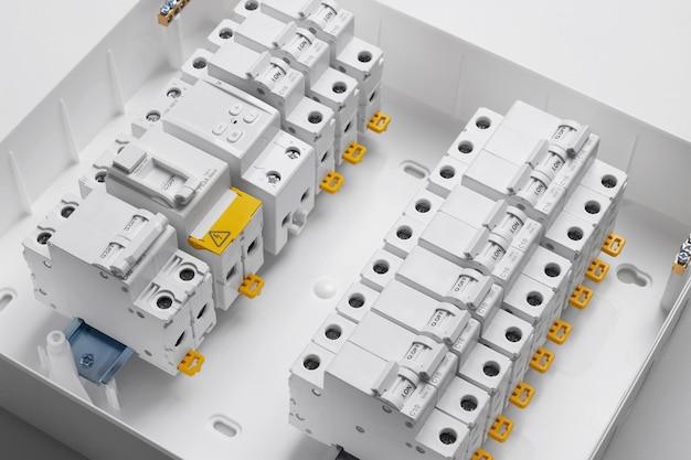 Photo automatic circuit breakers isolated on a white background