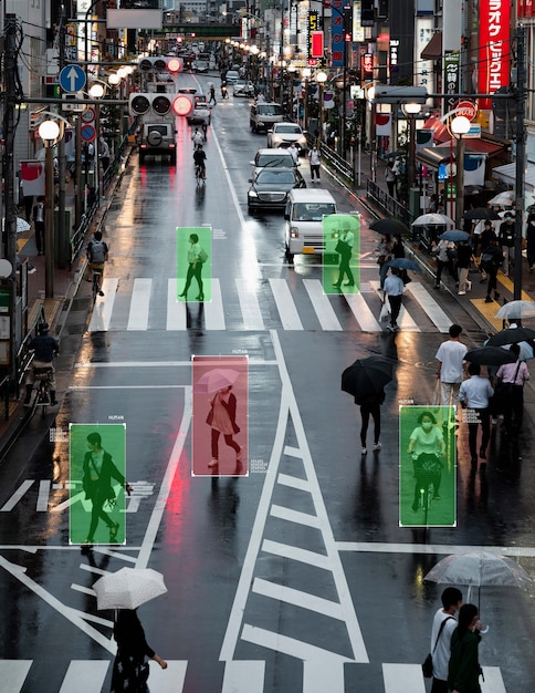 Photo automatic recognition software analyzing city elements