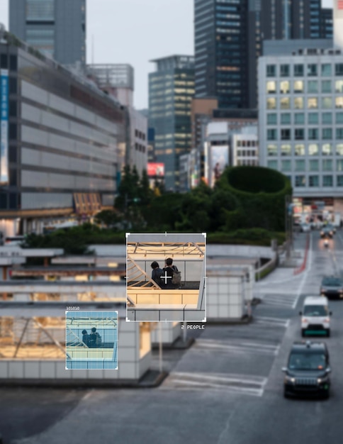 Photo automatic recognition software analyzing city elements