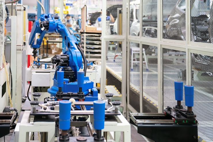 Photo スマート製造工場4.0での自動ロボットガラスシーリング