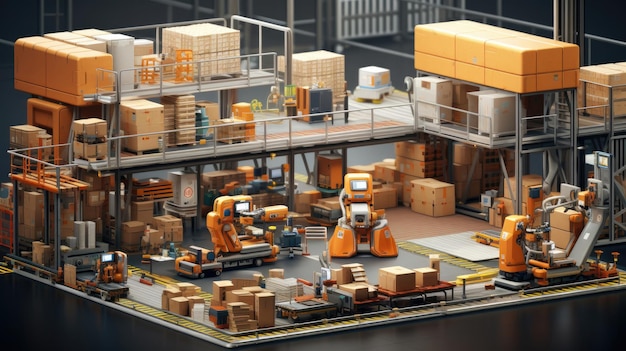 Automatic warehouse with robot