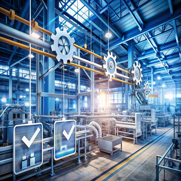 automation concept industrial business process workflow optimisation checkboxes