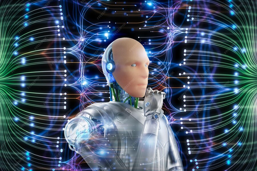 Premium Photo | Automation data analytic with 3d rendering ai robot ...