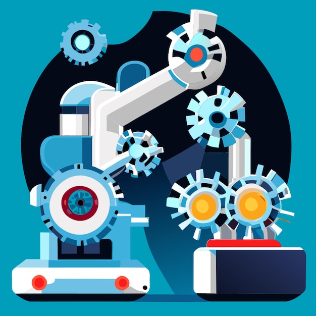 automation microbiology vector illustration