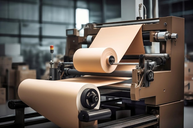 Foto automatische apparatuur voor de productie van papier papierfabrieken machines die papier in rollen rollen