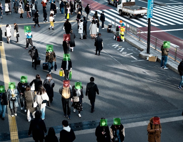 Foto automatische herkenningssoftware die stadselementen analyseert