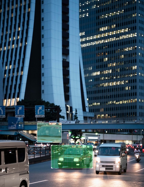 Foto automatische herkenningssoftware die stadselementen analyseert