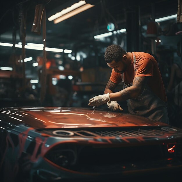 Automobiel Refinement Mechanic Polishing Car