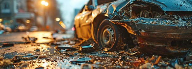 Photo an automobile collision on a city roadway involving two vehiclesxa