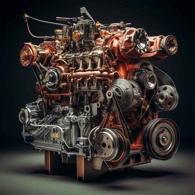 A automobile engine and all its front parts